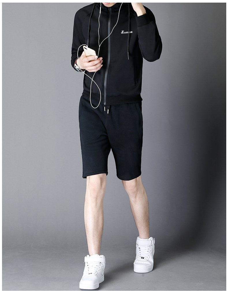 Mùa xuân và mùa hè nam cộng với quần short thể thao cashmere lỏng chạy kích thước lớn tập thể dục năm điểm quần thẳng quần dày dày quần dài nam