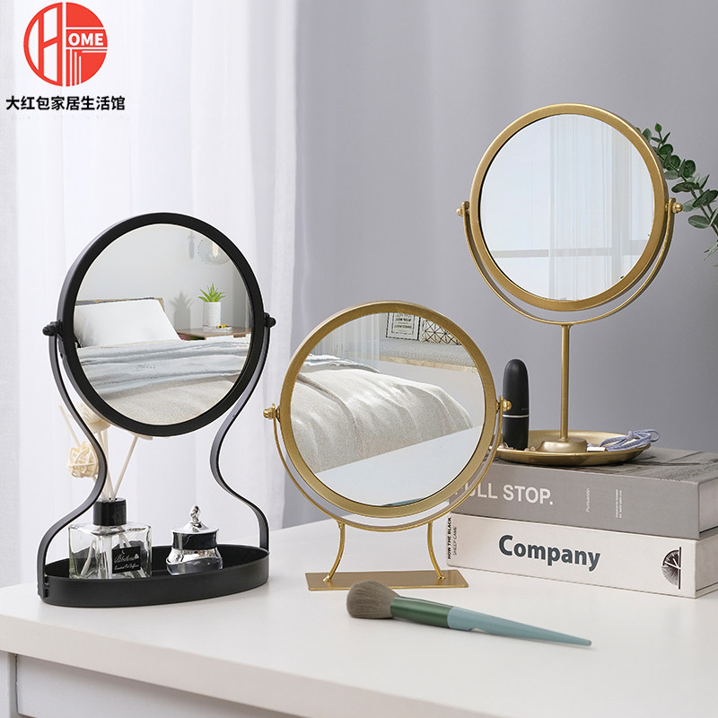 Original makeup mirror dressing table lipstick storage tray porch mirror key tray cosmetic storage shelf bedroom metal