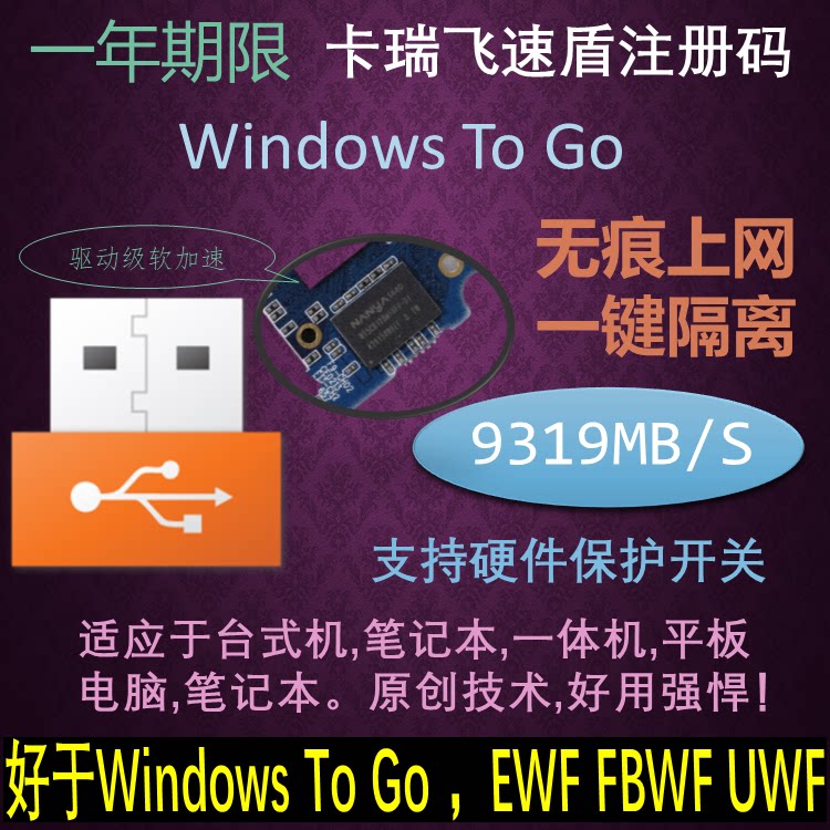 Cary Fly Speed Shield One-year term USB system USB system USB flash drive restore incognito Internet Windows To Go