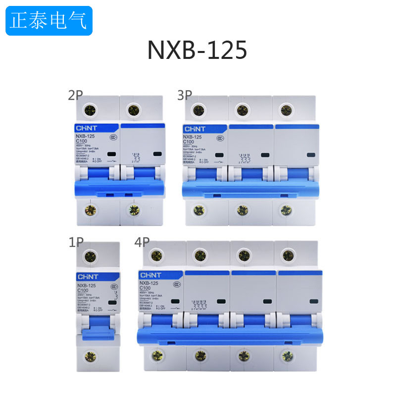 Zhengtai NXB-125 air switch 1P2P3P4P high power large current circuit breaker voltage 80A100A125A