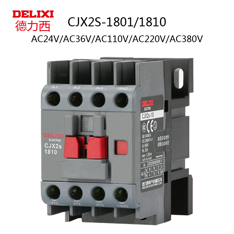 Delixi AC Contactor CJX2S-1810 1801 LC1D AC24V36V 110V 220V 380