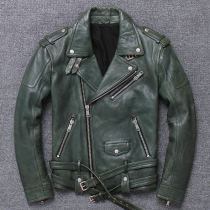 2021 New Japanese mens vintage wash do old plant tanning head layer sheep leather motorcycle jacket leather leather men