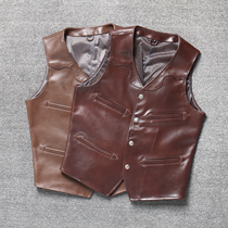 Amy Kaki Mens New Fur Vest Head Cover Closed Punch Closed Pin Card