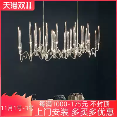 American light luxury crystal creative personality hotel living room front desk designer villa luxury rectangular dining room chandelier