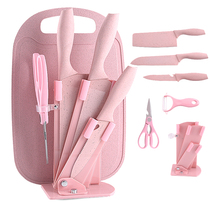 Nordic wheat straw set knife full kitchen stainless steel knife set household kitchen cutter kitchen board kitchen utensils combination