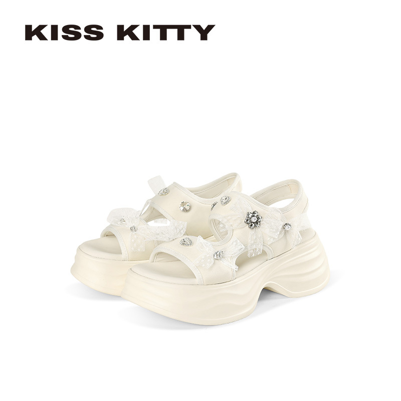 Kisskitty Thick-Soled Height-Increasing Sandals 2026 Summer New Casual Beach Shoes for Women, Suitable for Wearing with Skirts, Slip-On Style Kisskitty Thick-Soled Height-Increasing Sandals 2026 Summer New Casual Beach Shoes for Women, Suitable for Wearing with Skirts, Slip-On Style