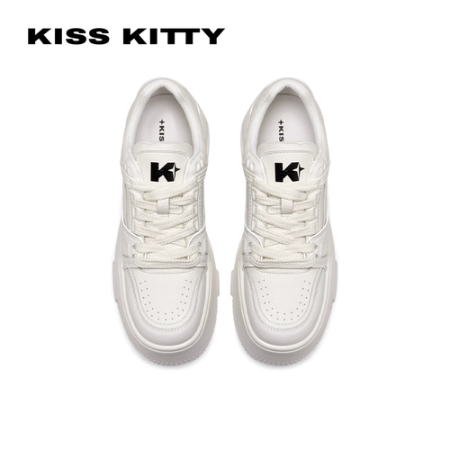 Kisskitty Step Blue Series Маленькая белая туфли женская 2023 весна новая туфли панды толстая повседневная доска