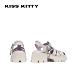 Kisskitty Pig Cage Shoes 2023 Summer New Fang Candy Head Heades Leisure вокальная полоса со сладкими прохладными римскими сандалиями