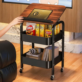 Medieval-Style Trolley Storage Rack, Floor-Standing Bedside Table, Living Room Snack Storage Rack, Sofa Side Table, Coffee Table Storage Rack