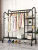 Light Luxury Coat Rack, Floor-Standing Bedroom Double-Rod Trendy Clothes Rack, Indoor Storage Rack, Simple Household Bag Rack
