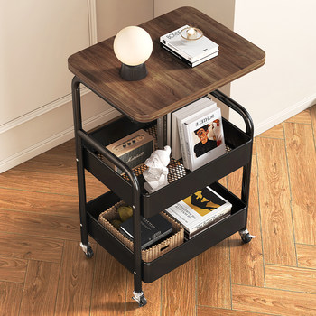 Used Snack Storage Rack, Floor-Standing, Movable Coffee Table, Living Room Sofa Side Table, Bedside Storage Rack, Small Trolley