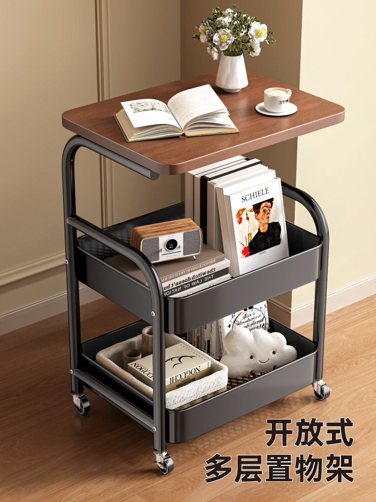 Used Snack Storage Rack, Floor-Standing, Movable Coffee Table, Living Room Sofa Side Table, Bedside Storage Rack, Small Trolley