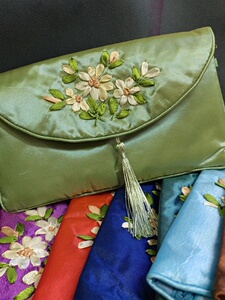 Brocade Embroidered Jewelry Storage Bag, Small Cloth Pouch for Accessories, Bracelets, and Necklaces, Packaging Bag, Pur