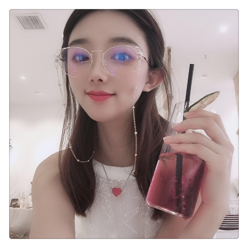 2018 mới thủy triều Nhật kim loại rỗng siêu nhẹ kính khung lưới vành đai đỏ vành đai kính nữ tròng kính