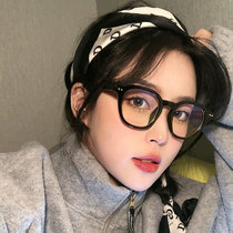 ins wind net red retro square black frame glasses female myopia Korean version of the tide makeup big face thin glasses with power