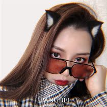 Trendy new Korean version port Wind tea color sunglasses female personality design Anti-ultraviolet large face round frame sunglasses male