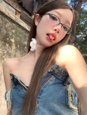 Оправа для очков 小椭圆渐变绿日韩风拍照款眼镜框