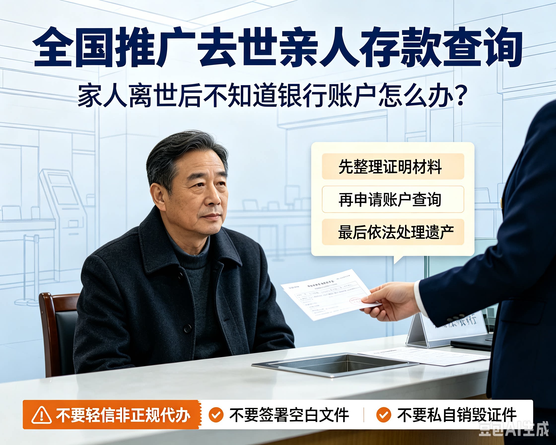 全国推广去世亲人存款查询：家人离世后不知道银行账户？这套查询流程能少跑冤枉路