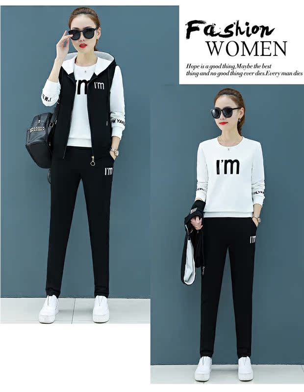 Mùa xuân mới 361 bộ đồ thể thao phù hợp với phụ nữ thời trang áo len cotton giản dị Jordan áo ba lỗ - Thể thao sau bộ gió the thao nam nike