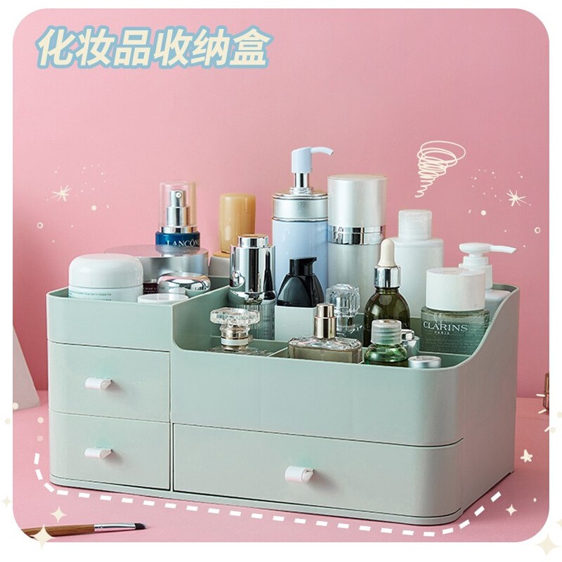 Cosmetic Storage Box Desktop Skin Care Pint Dresser table Makeup Desk Finishing mouth Red Box shelve KR type