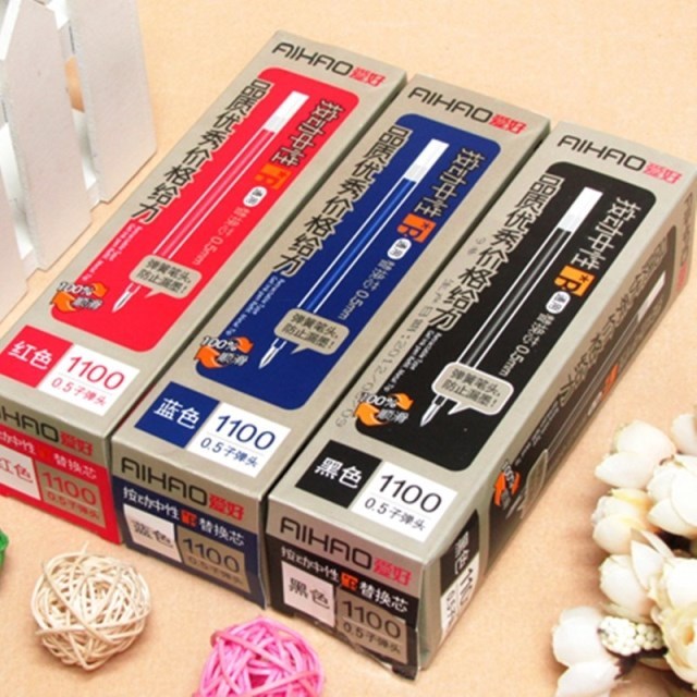 Hobby press-in-action Pen Replacement Core 1100 Refill Large Capacity Students With 0 5 Signature Pen Aqueous Pen Black Red Blue Core