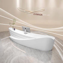 Curved company front desk reception desk simple creative paint office bar table beauty salon confinement club cashier desk