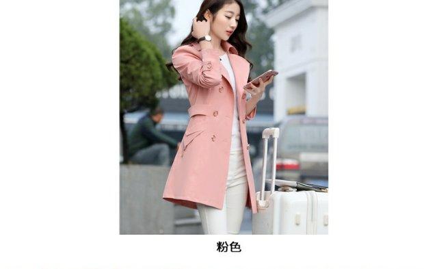 Áo dài chống gió cho nữ dài phần 2018 mùa xuân Phụ nữ mới phiên bản tự tu của Hàn Quốc là mùa xuân mỏng và mùa thu áo mưa cỡ lớn áo khoác kaki nữ