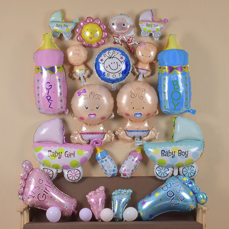 Baby's birthday Birthday Decorated Balloon Men's Treasure Party Scene Arrangement Banquet Aluminum Film Companion Salute