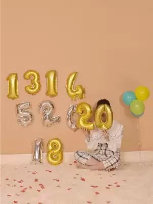 Aluminum foil aluminum film balloon number 0-9 gold silver wedding celebration birthday party supplies decoration scene layout
