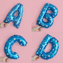 18-inch blue English Alphabet Aluminum Film Balloon English Birthday Party Decoration Dress Up For Wedding Wedding Wedding Balloons