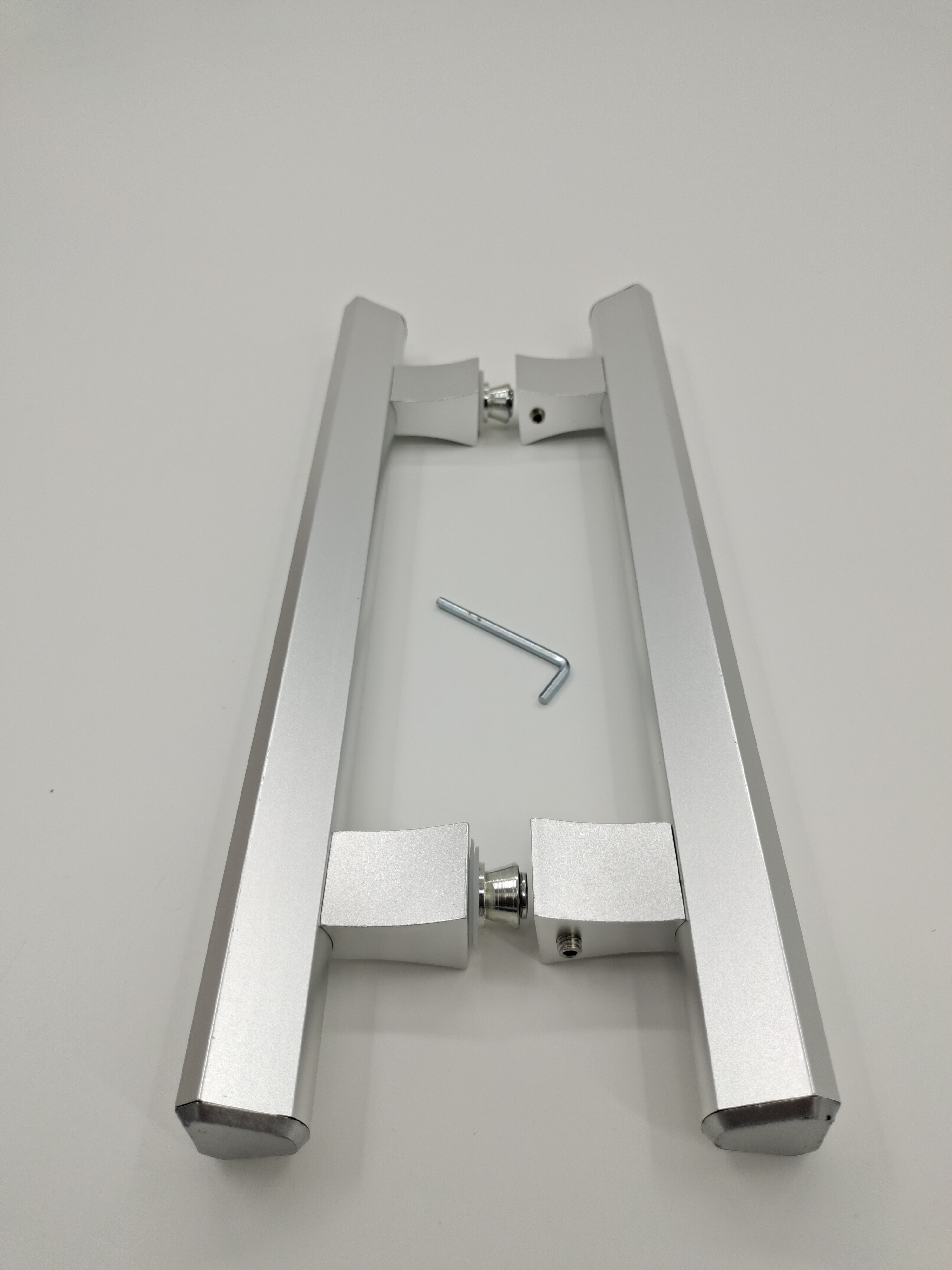 Aluminum glass door handle with frame sliding door handle bathroom door tube shaped open-frame custom hole spacing simple black