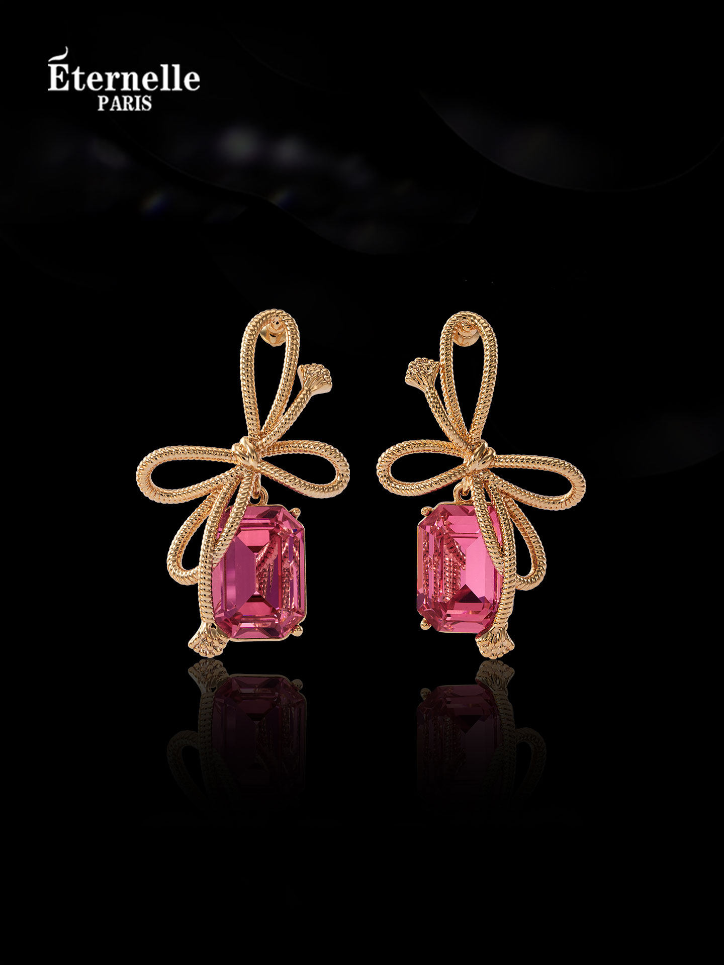 Eternelle French Eternal Venus Flame Earrings High-End Light Luxury Earrings Bow Earrings New Year Gift