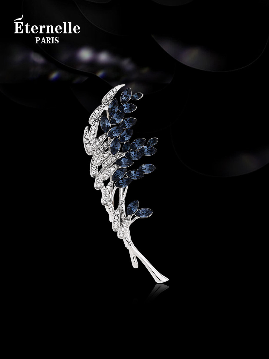 French Eternelle Original Design Corsage Autumn and Winter Collar Pin Women's Accessories Pin Buckle Austrian Crystal Brooch