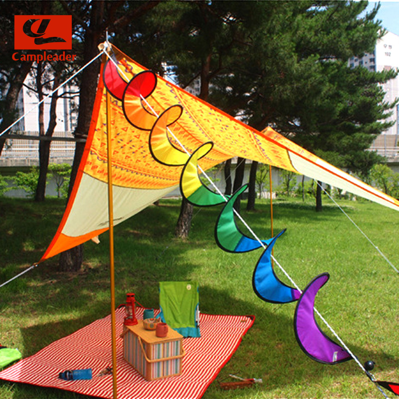 Outdoor Korean Colorful Wind Strip Camping Windmill Toy Waterproof Christmas Flag Lanyard Decorated Camp Wind Pipe