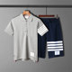 ຊຸດເສື້ອໂປໂລຜູ້ຊາຍ tb ສັ້ນ 4-stripe trendy shorts sports pants ຫ້າຈຸດຜູ້ຊາຍບາດເຈັບແລະຊຸດສອງສິ້ນ