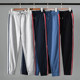 Tb sweatpants ຄລາສສິກສໍາລັບຜູ້ຊາຍແລະແມ່ຍິງຄູ່ຜົວເມຍ knitted ຝ້າຍບໍລິສຸດວ່າງກາງເກງກິລາປົກກະຕິ webbing spliced pants ຍາວພາກຮຽນ spring ແລະດູໃບໄມ້ລົ່ນ