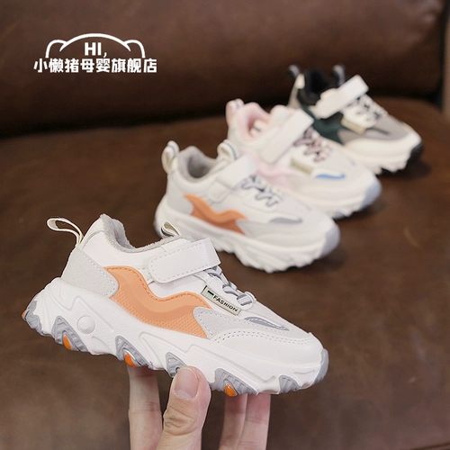 Зимние флисовые туфли, спортивная детская спортивная обувь, повседневная обувь, в западном стиле, мягкая подошва