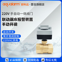 Electric valve water level control switch linkage water leakage equipment automatic manual water shutdown 220V all copper valve