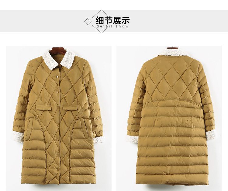 Tháng 9 Momo 2018 thu đông của phụ nữ mới khâu tóc cừu trong phần dài của phụ nữ cotton phiên bản Hàn Quốc của quần áo cotton lỏng áo phao siêu nhẹ uniqlo nữ