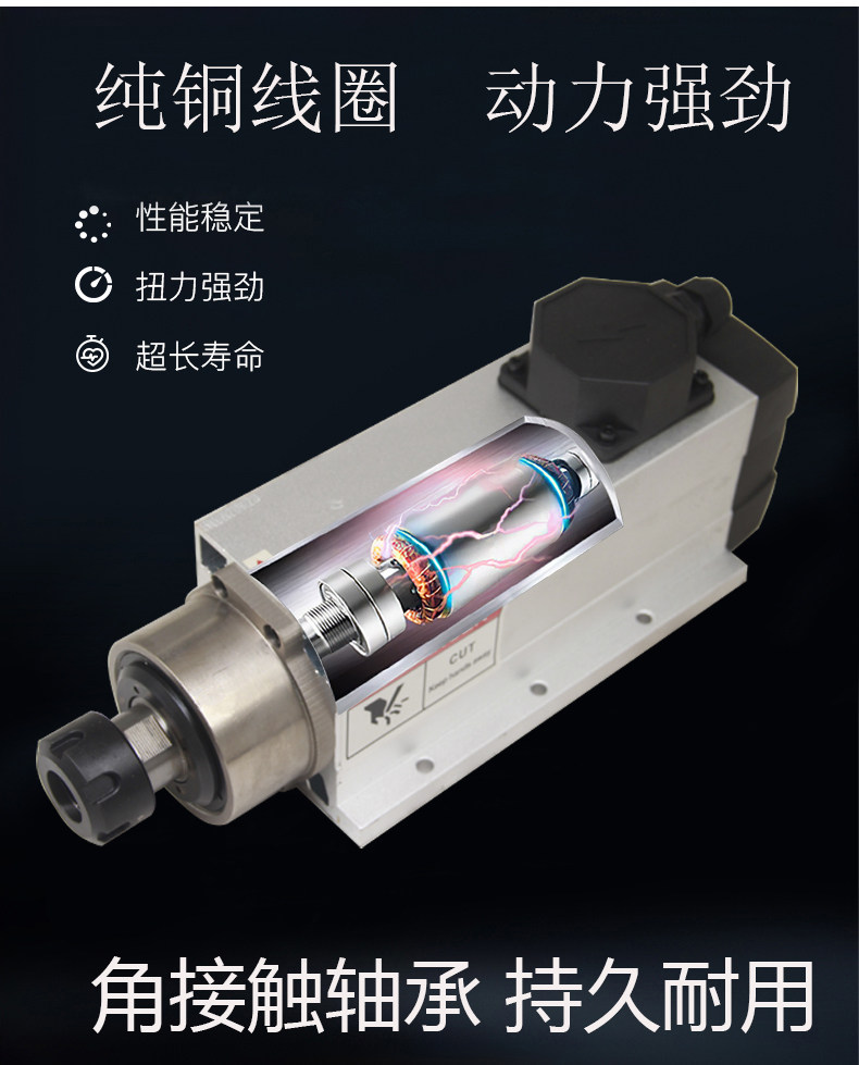 Шпиндель 低速主轴 打孔专用主轴 1.5kw 雕刻机电主轴 高速电机95*82