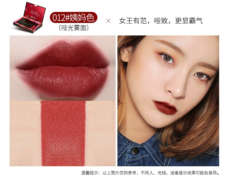 Mẫu son môi BOB bộ hộp quà tặng son môi màu son môi trang điểm giá rẻ Giáng sinh set đồ kết hợp nữ chính hãng