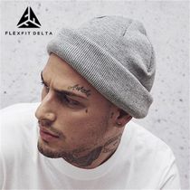 FLEXFIT knitted hat men and women Korean version of Joker Japanese flanging wool hat warm breathable autumn and winter ins Tide brand