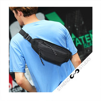 Tide brand S men chest bag solid color sports leisure shoulder bag ins Korean version simple fashion wild black running bag women