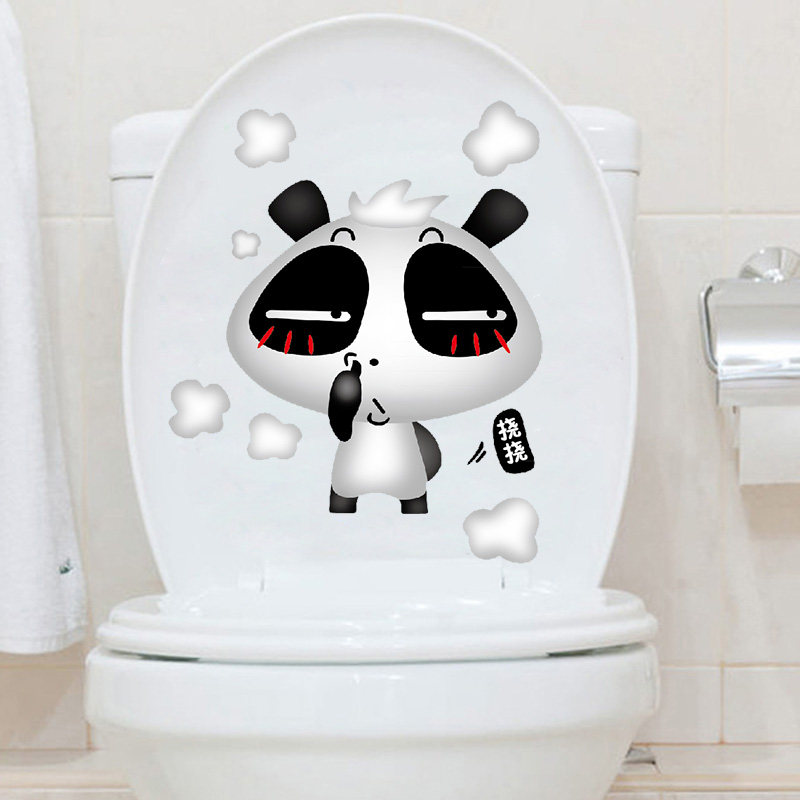 Makeup room Toilet Lid Sticker Decoration Sticker toilet Water tank Post Poo Posts Funny Creative Personality Cartoon Cute