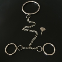 Black Emmy Alloy Male with a new round circa bracelet with handcuffed body Tightening Bondage Toy Texture SM