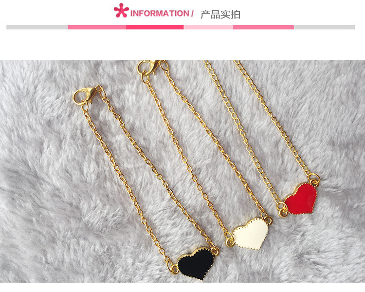Trang sức thời trang vòng chân trái tim đào trái tim yêu bốn lá cỏ ba lá thả men phụ kiện thời trang pop Hàn Quốc - Vòng chân vòng chân bạc nữ đẹp