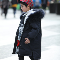 Boy down clothes 2021 new winter foreign air boy clothing CUHK Thickened White Duck Suede Light Thin Medium Long Tide Boy