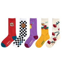 Trend graffiti socks female purple socks male couples cute funny cartoon cotton socks