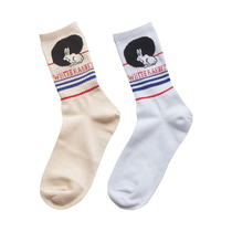 ins trend big white rabbit hip-hop socks men and women cotton Korean middle tube Korean Academy style cute