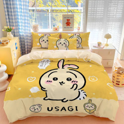Jiyikawa Usaki Xiaoba Pure Cotton Four-Piece Bedding Set, All-Cotton Fitted Sheet, Children's Student Bed Three-Piece Set